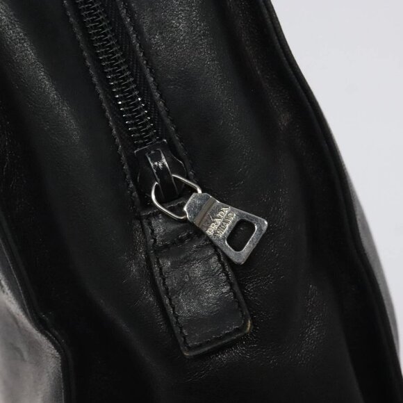 PRADA Hand Bag Leather Black Auth - Picture 8 of 16